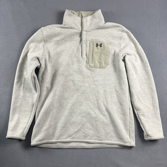 Under Armour Sweater Mens 3XL Gray Specialist 2.0 Henley Pullover Snap Outdoor - Picture 1 of 10